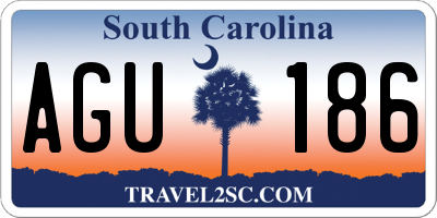 SC license plate AGU186