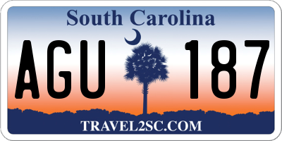 SC license plate AGU187