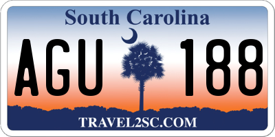 SC license plate AGU188