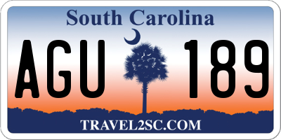 SC license plate AGU189