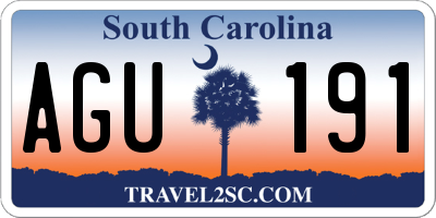 SC license plate AGU191