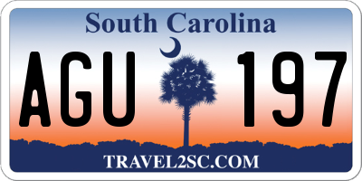 SC license plate AGU197