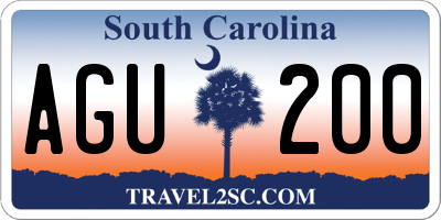 SC license plate AGU200