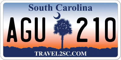 SC license plate AGU210