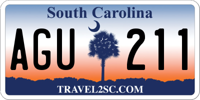 SC license plate AGU211