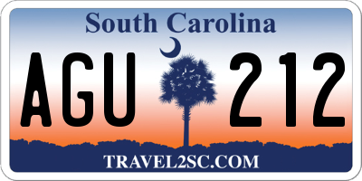 SC license plate AGU212