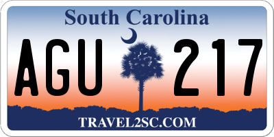 SC license plate AGU217