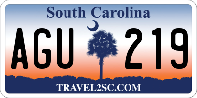 SC license plate AGU219
