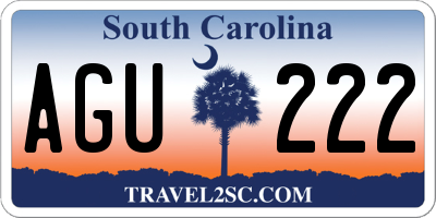 SC license plate AGU222