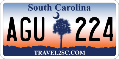 SC license plate AGU224