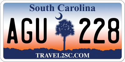 SC license plate AGU228