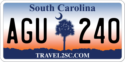 SC license plate AGU240