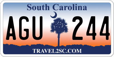 SC license plate AGU244