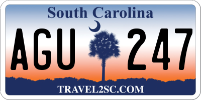 SC license plate AGU247