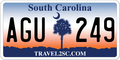 SC license plate AGU249
