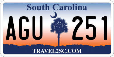 SC license plate AGU251
