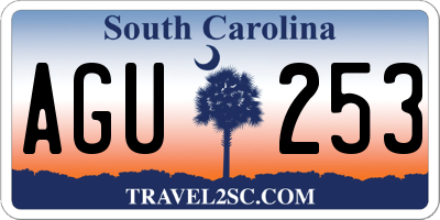 SC license plate AGU253