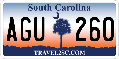 SC license plate AGU260