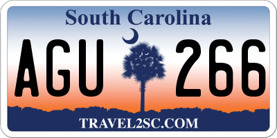 SC license plate AGU266