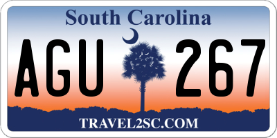 SC license plate AGU267
