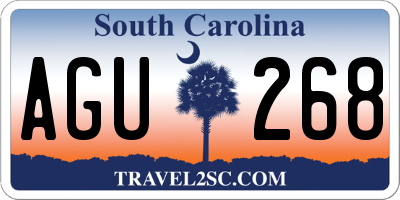 SC license plate AGU268