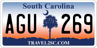 SC license plate AGU269