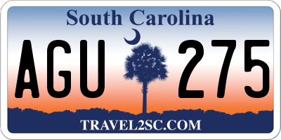 SC license plate AGU275