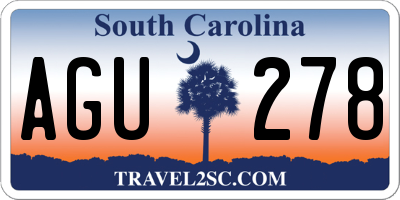 SC license plate AGU278