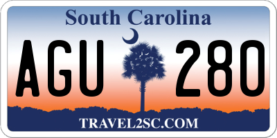 SC license plate AGU280