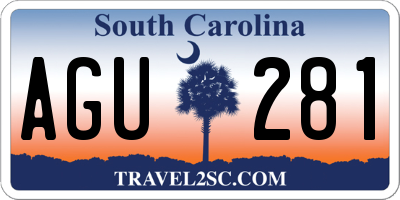 SC license plate AGU281