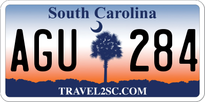 SC license plate AGU284