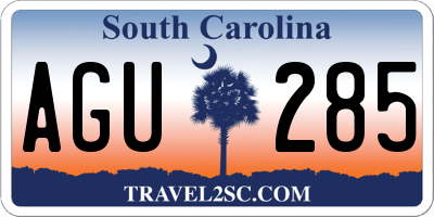 SC license plate AGU285
