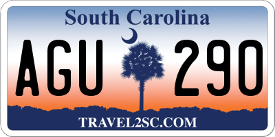 SC license plate AGU290