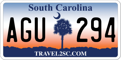 SC license plate AGU294