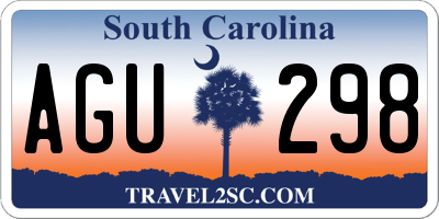 SC license plate AGU298