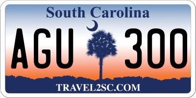 SC license plate AGU300