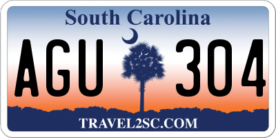 SC license plate AGU304