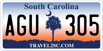 SC license plate AGU305
