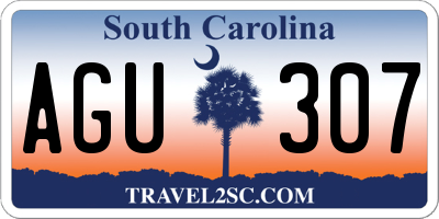 SC license plate AGU307