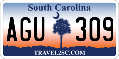 SC license plate AGU309