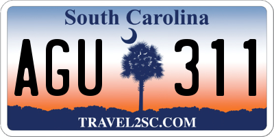 SC license plate AGU311