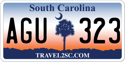 SC license plate AGU323