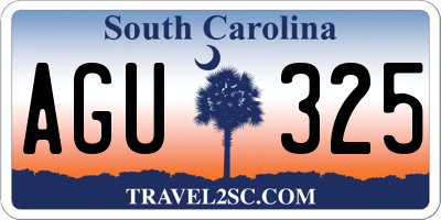SC license plate AGU325