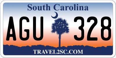 SC license plate AGU328