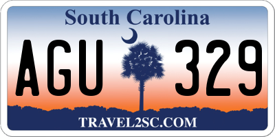 SC license plate AGU329