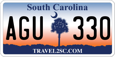 SC license plate AGU330
