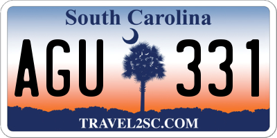SC license plate AGU331