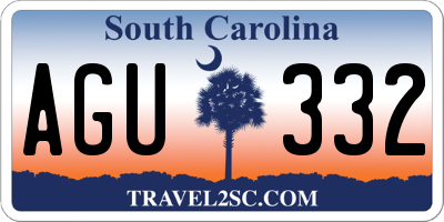 SC license plate AGU332