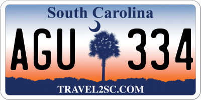 SC license plate AGU334