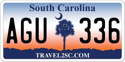 SC license plate AGU336